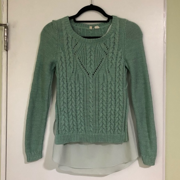 Moth Sweaters - Moth Green Sweater with tank top insert